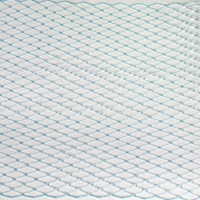 Light blue Standard diamond pattern with 1/4 inch opening, 8-9 inch width, 100% nylon.