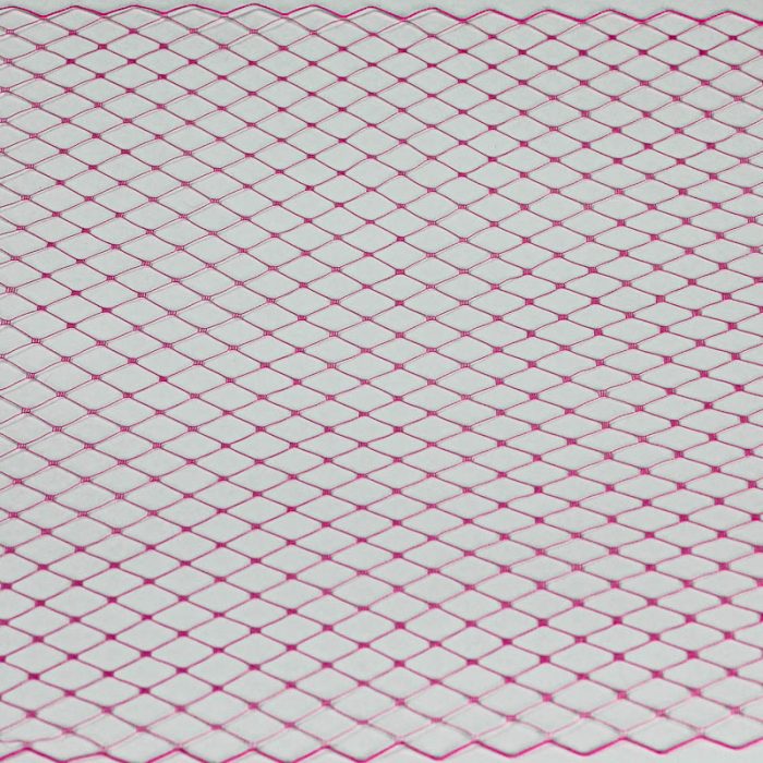 Hot Pink Standard diamond pattern with 1/4 inch opening, 8-9 inch width, 100% nylon.