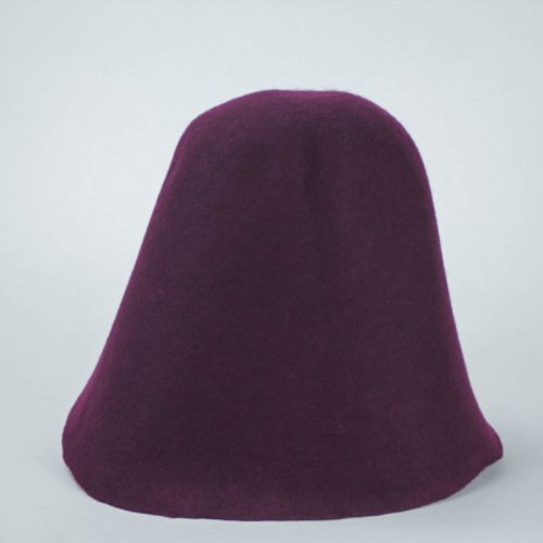 Purple plum 100% wool felt hood, made in US