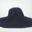 Navy blue capeline, 100% merino wool felt, made in US.