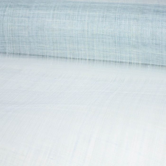 Lightly sized Gauzy look straw cloth, in pale ice blue