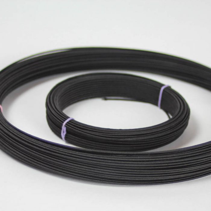 Rayon covered wire in black, #19 (.91 mm) is the most popular gauge. Used mostly in reinforcing hat brims and creating shapes and frames. For wire, the lower number is Rayon covered wire in white, #19 (.91 mm) is the most popular gauge. Used mostly in reinforcing hat brims and creating shapes and frames. For wire, the lower number is the Rayon covered wire in white, #19 (.91 mm) is the most popular gauge. Used mostly in reinforcing hat brims and creating shapes and frames. For wire, the lower number is the heavier gauge.heavier gauge.the heavier gauge.