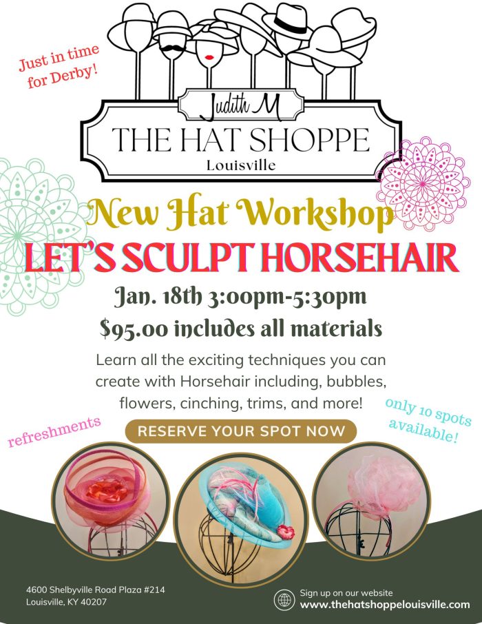 Jan. 18th: Sculpting with Horsehair (3-5:30p)