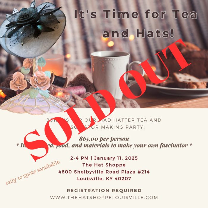 Jan. 11th: Mad Hatter Tea and Fascinator Making Party - SOLD OUT